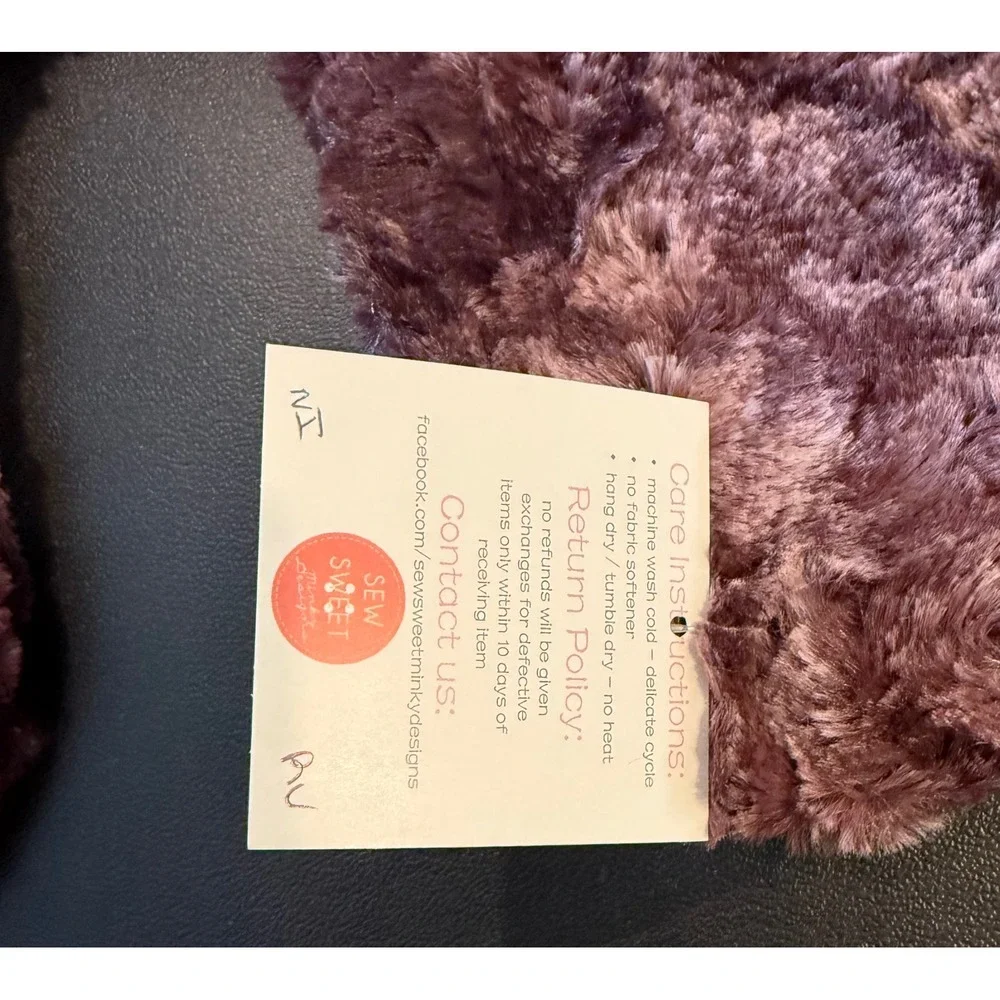 Sew Sweet Minky Designs Neck Pillow Travel Cover Purple Plush Luxury Cozy NEW